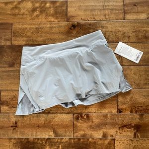 lululemon athletica Light Gray Skort with Pleated Side Panels, Gently Used.